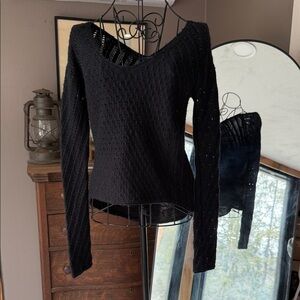 American Eagle Outfitters Black V-Neck Sweater